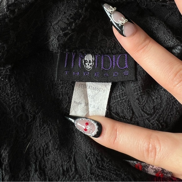 Vintage Morbid Threads Hot Topic Brocade Red Black Corset Maxi Skirt XS Set - Picture 6 of 8